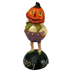 Debra Schoch HAPPY JACK Pumpkin Man Figurine Bethany Lowe‎ Folk Art Halloween